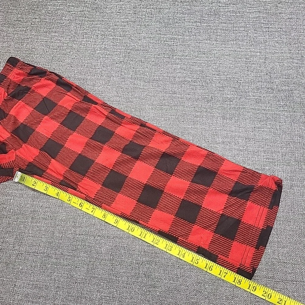 Kids Boys Girls Buffalo Check Fleece Pull On Pajama Pants X-Small Size 4/5 Red